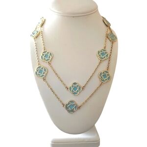The Murphy Necklace in Gold and Aqua by Fornash
